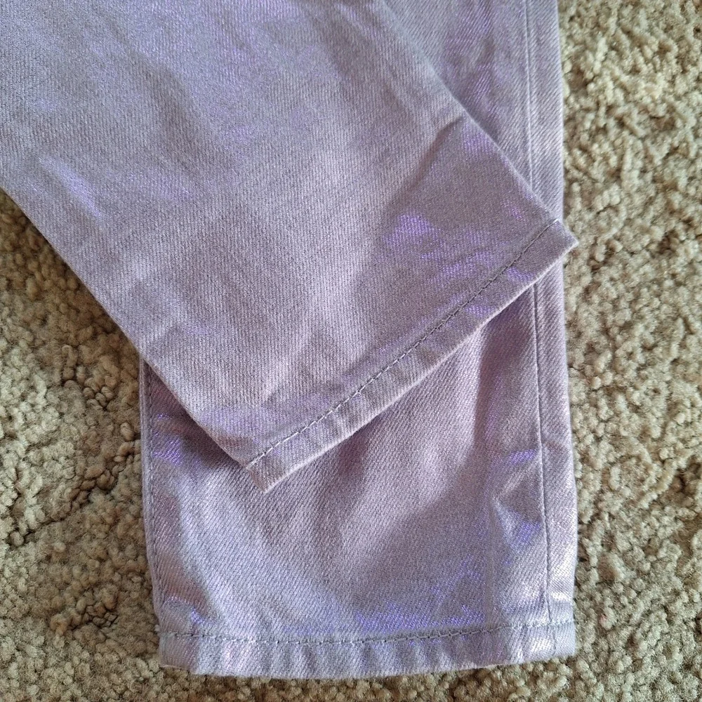 Gap Girlfriend Jeans Purple Sparkle Glitter Metallic Shimmer Pants Girls 8